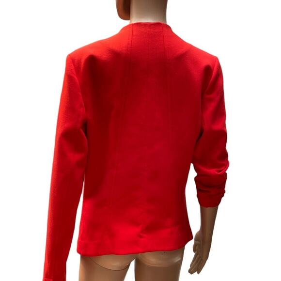 Trouvé Blazer Long Sleeves Womens S Red Single Fitted Breasted Stretch - Picture 4 of 14